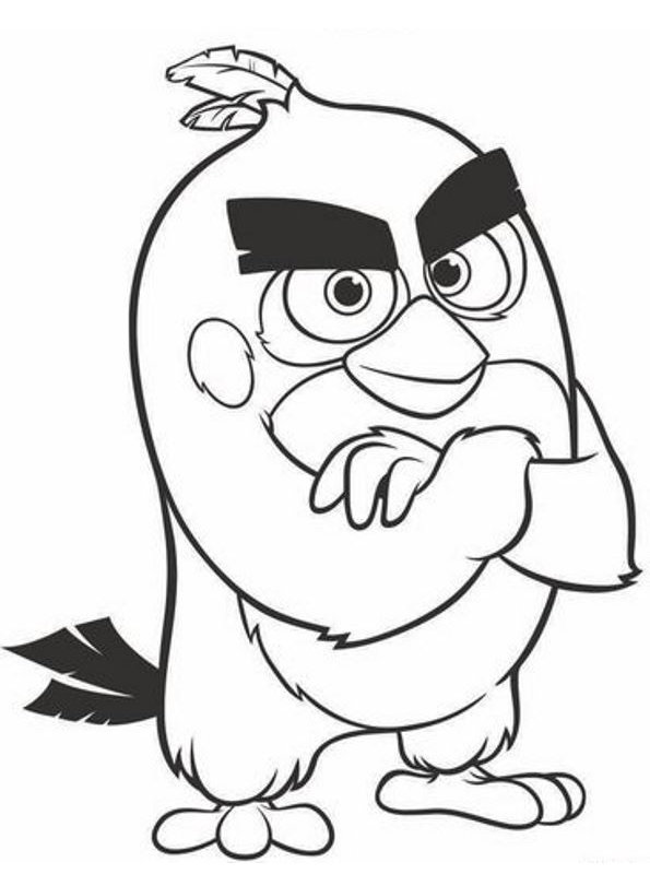 Angry Birds Movie Coloring Pages Printable - Big Black Bird Bomb From